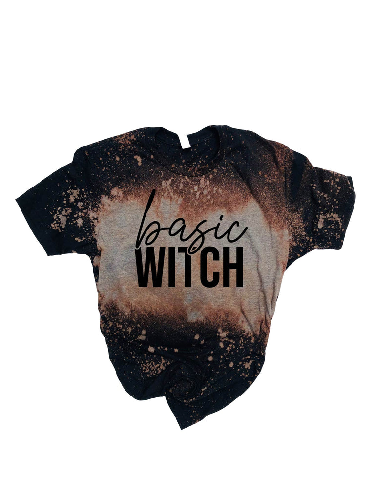 Basic Witch Shirt | Halloween Bleached Out Tee | Unisex Crew freeshipping - BirchBearCo