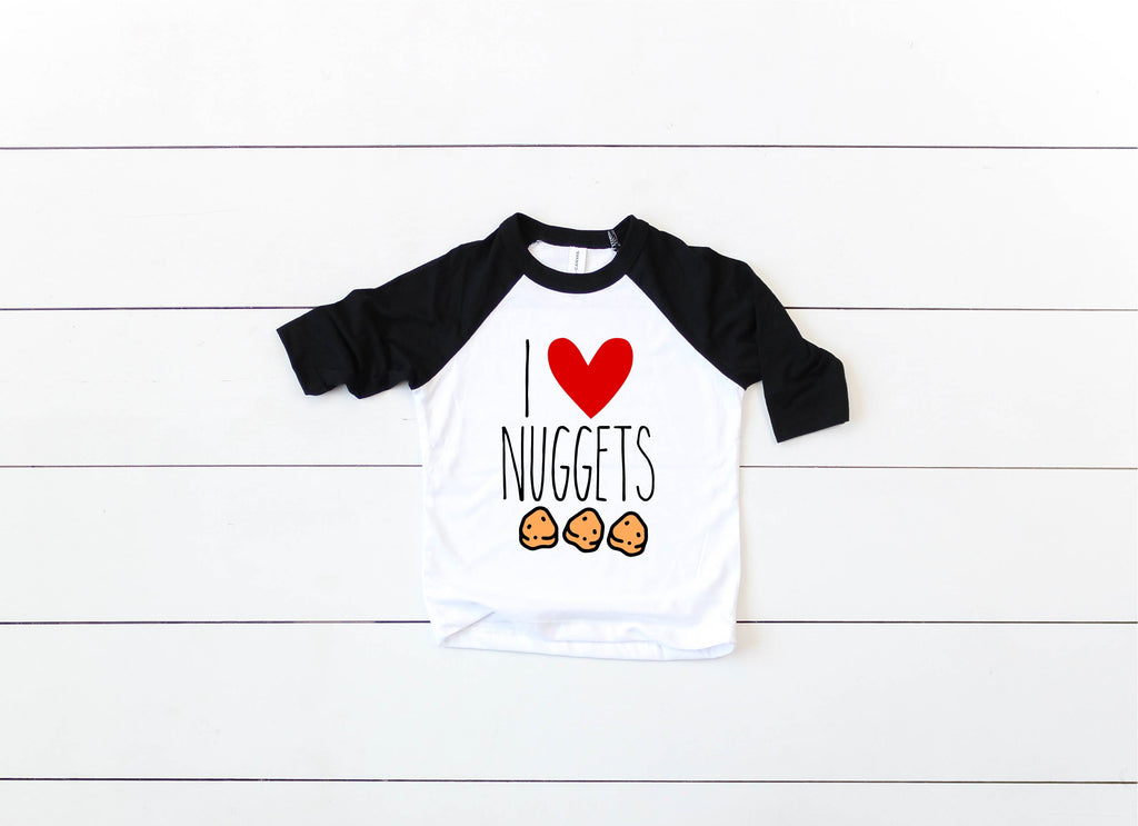 I Love Nuggets Toddler Raglan - Unisex Kids Shirt freeshipping - BirchBearCo