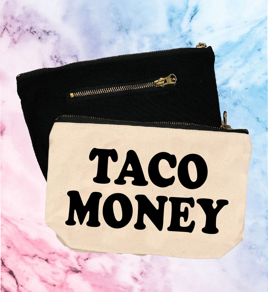 Taco Money | Canvas Cosmetic And Accessory Bag freeshipping - BirchBearCo