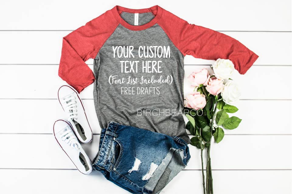 Custom Raglan Shirt | Unisex Triblend freeshipping - BirchBearCo
