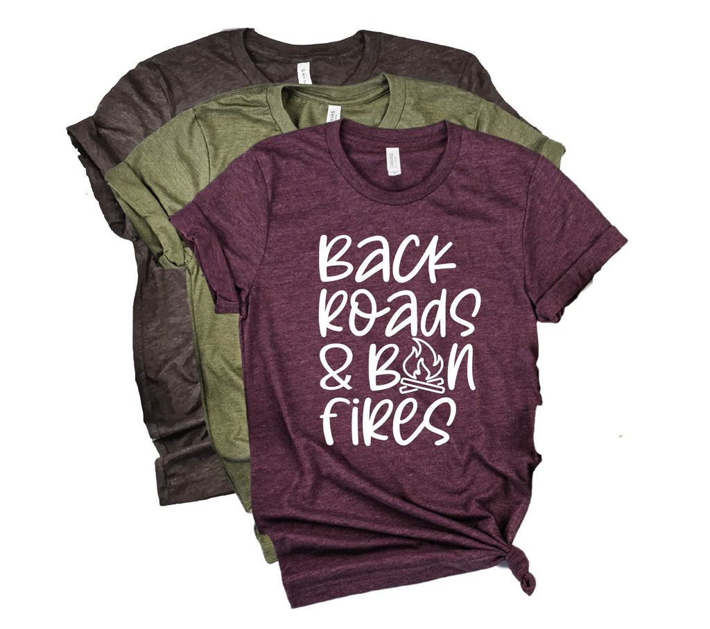 Backroads and Bonfires Shirt | Fall Shirt | Unisex Crew freeshipping - BirchBearCo