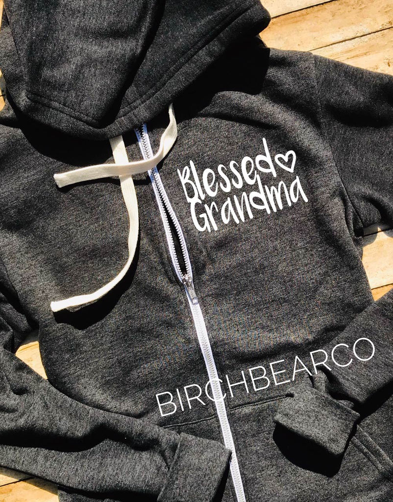 Blessed Grandma Zip Sweatshirt freeshipping - BirchBearCo