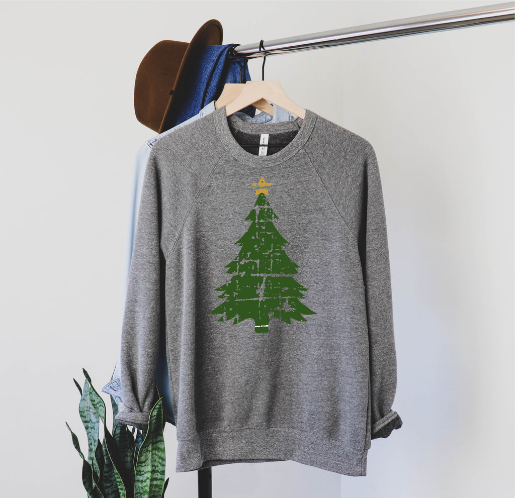 Distressed Christmas Tree Sweatshirt | Unisex Sweatshirt freeshipping - BirchBearCo