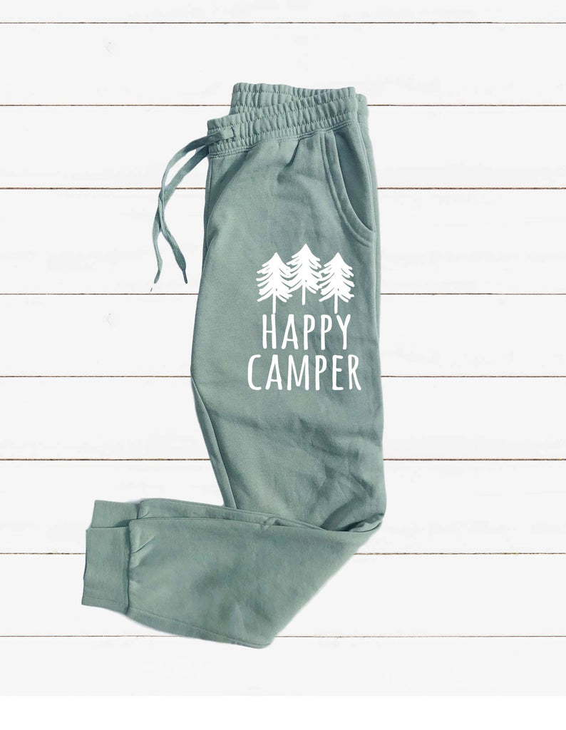 Happy Camper Graphic Women's Soft Washed Sweatpants freeshipping - BirchBearCo