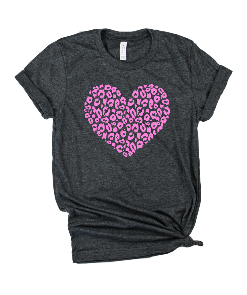 Leopard Heart Shirt | Unisex Crew freeshipping - BirchBearCo