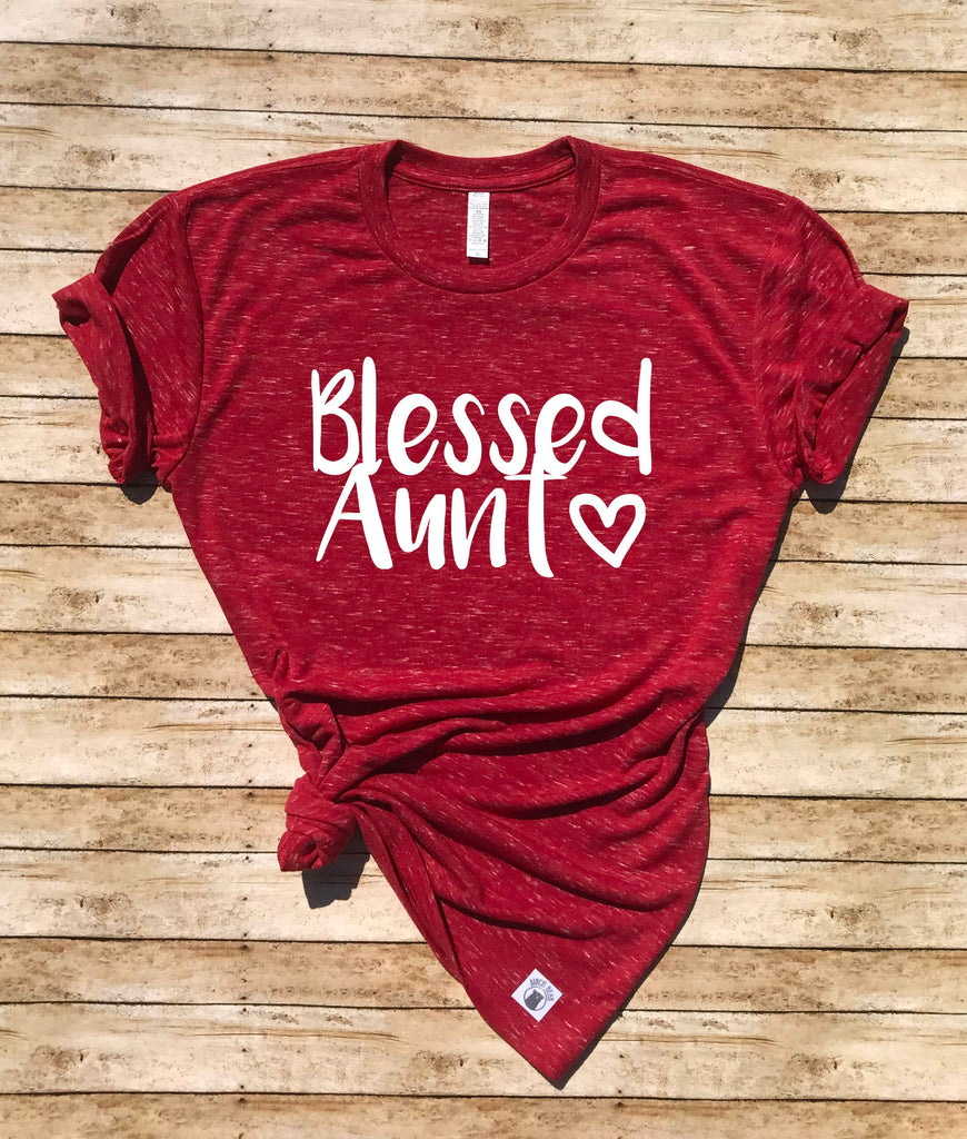Unisex Crew Neck T Shirt - Blessed Aunt - Aunt T Shirt - Auntie Shirt - Aunt Shirt freeshipping - BirchBearCo