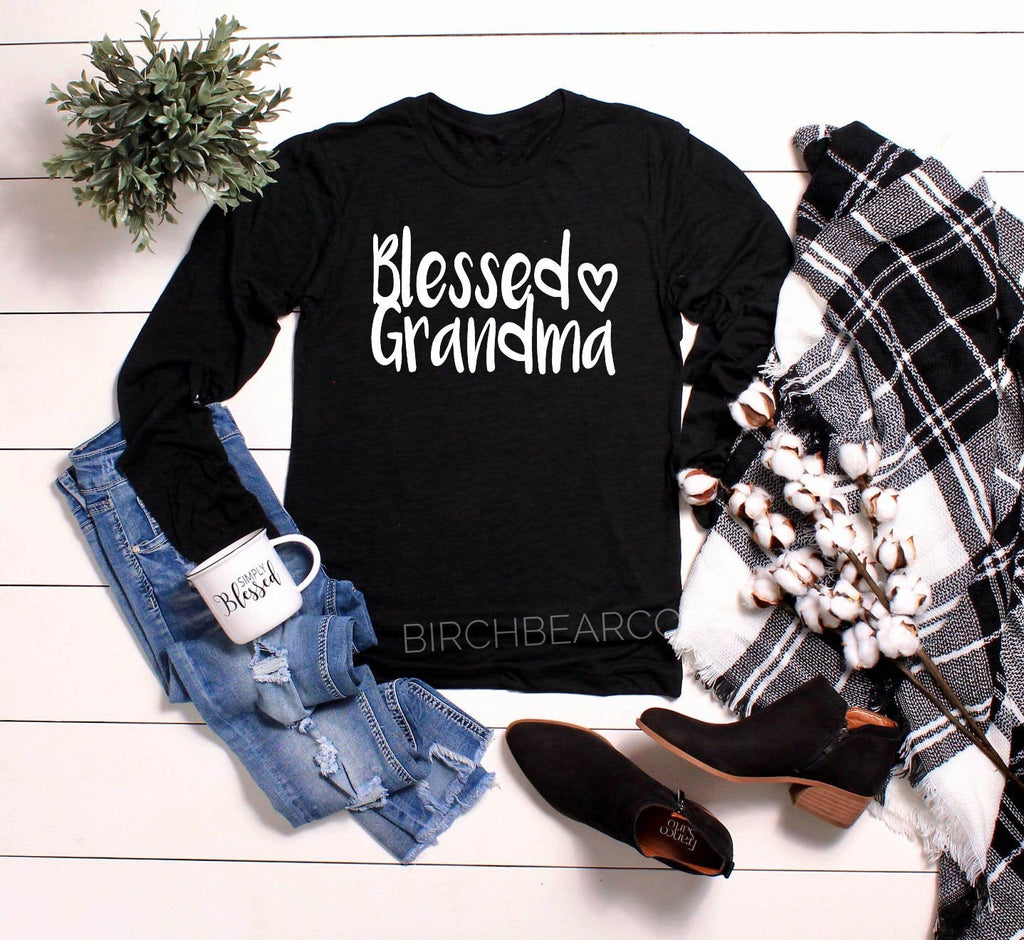 Unisex Long Sleeve T Shirt - Blessed Grandma Shirt - Grandma T Shirt - Custom Grandma Shirt - Blessed Shirt - Gift For Grandma - Grandma Tee freeshipping - BirchBearCo