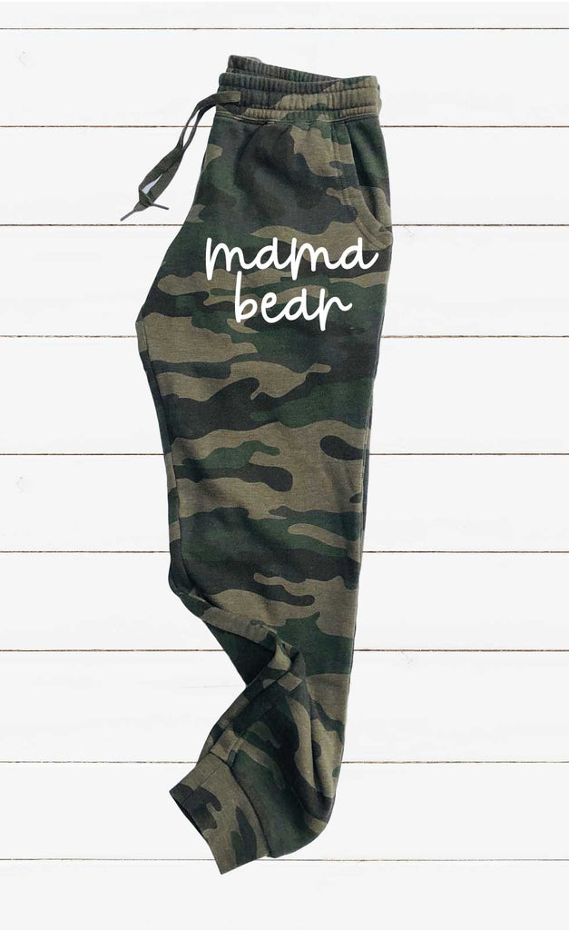 Mama Bear Graphic Women's Soft Washed Sweatpants freeshipping - BirchBearCo