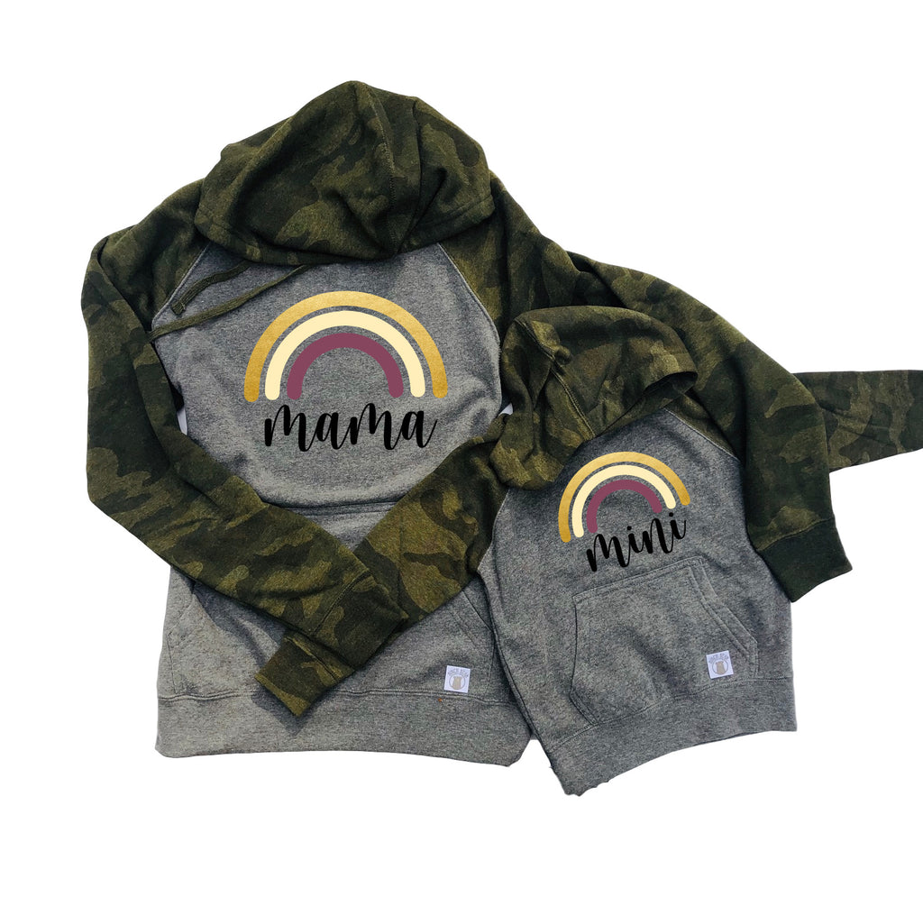 Mama And Mini Matching Rainbow Unisex Hoodies | Camo Fleece Hoodies freeshipping - BirchBearCo