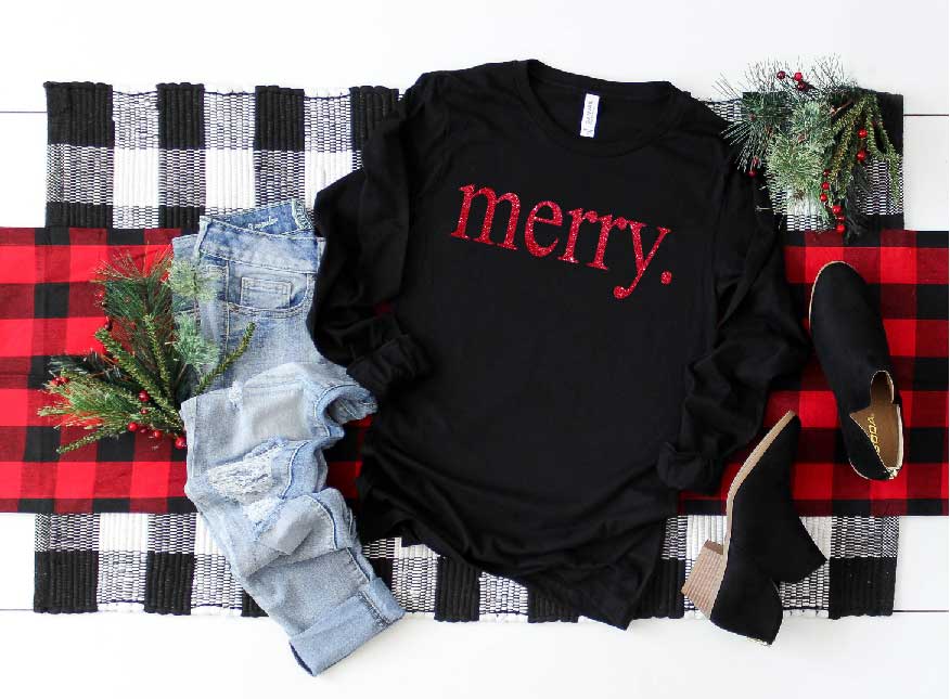Merry Glitter | Christmas Long Sleeve Shirt freeshipping - BirchBearCo