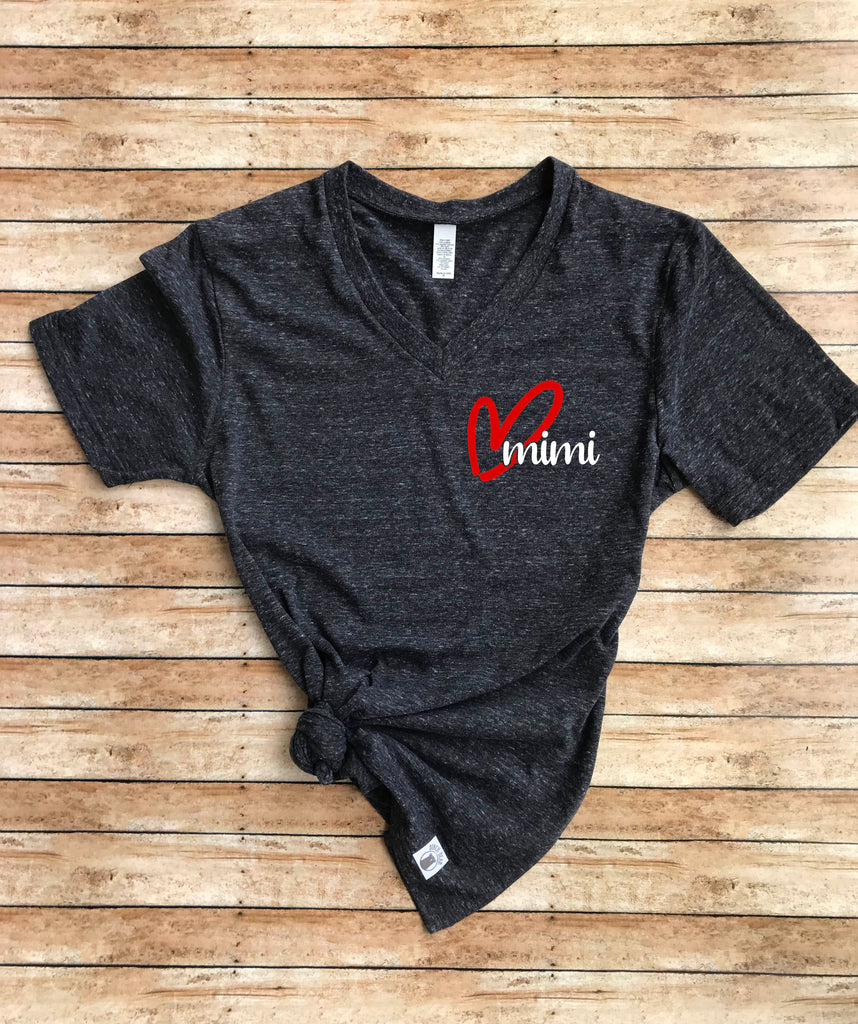 Mimi Heart Shirt | Unisex V Neck freeshipping - BirchBearCo
