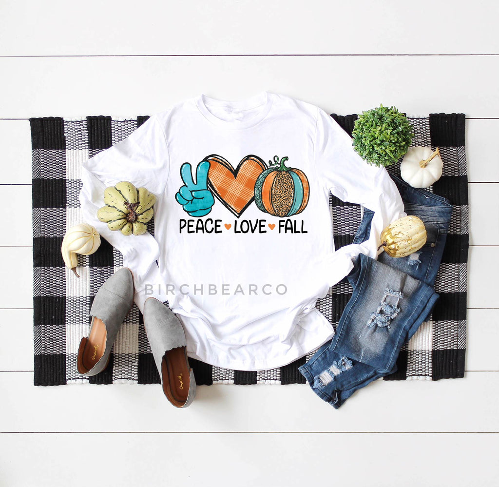 Peace Love Fall Shirt - Unisex Long Sleeve freeshipping - BirchBearCo