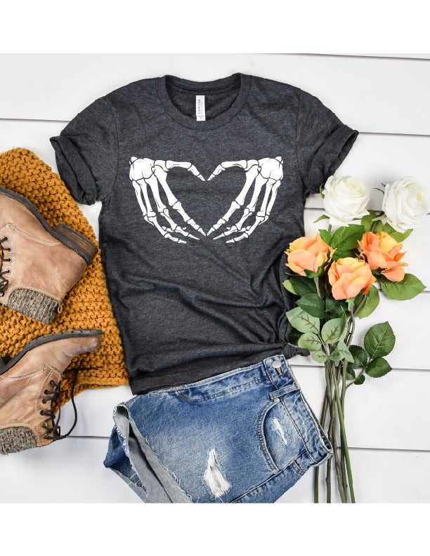 Skeleton Heart Halloween Shirt | Fall Shirt | Unisex Crew freeshipping - BirchBearCo