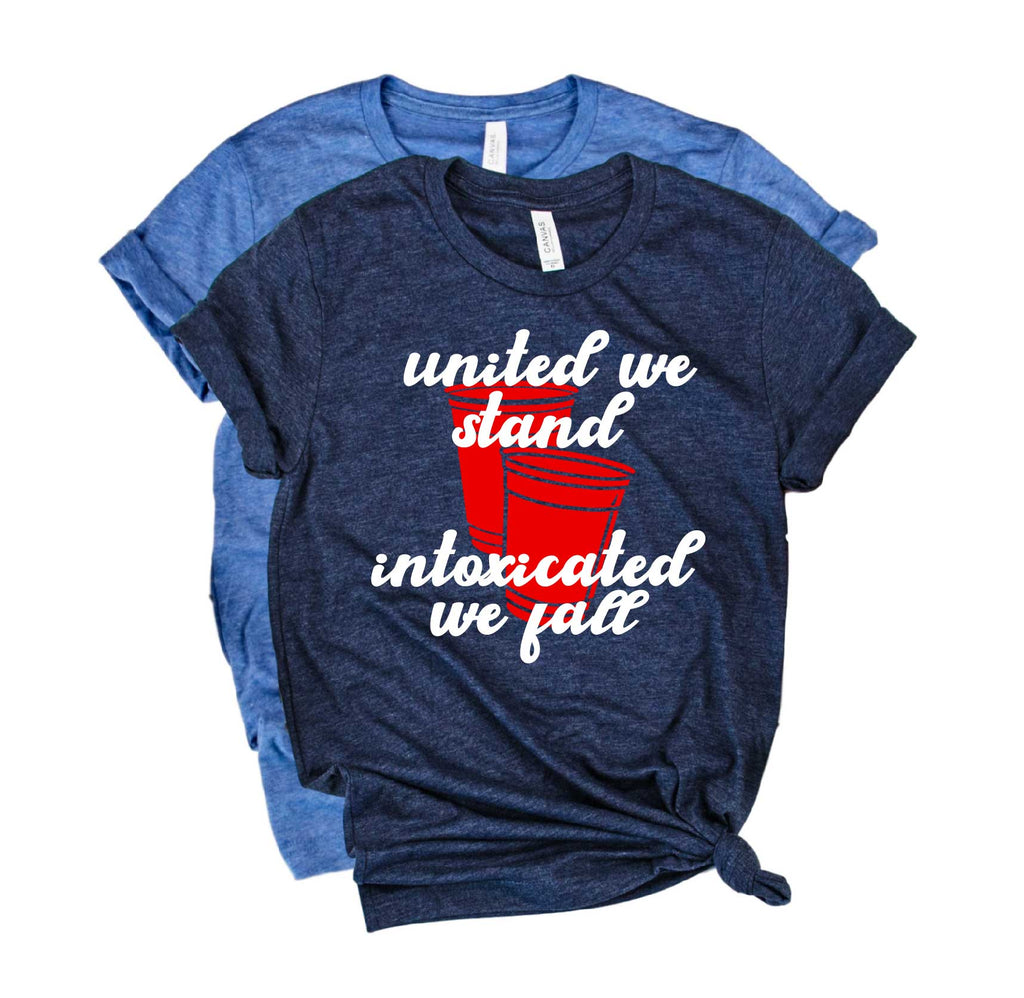 United We Stand Intoxicated We Fall Shirt | 4th Of July Shirt | July 4th Unisex Crew freeshipping - BirchBearCo