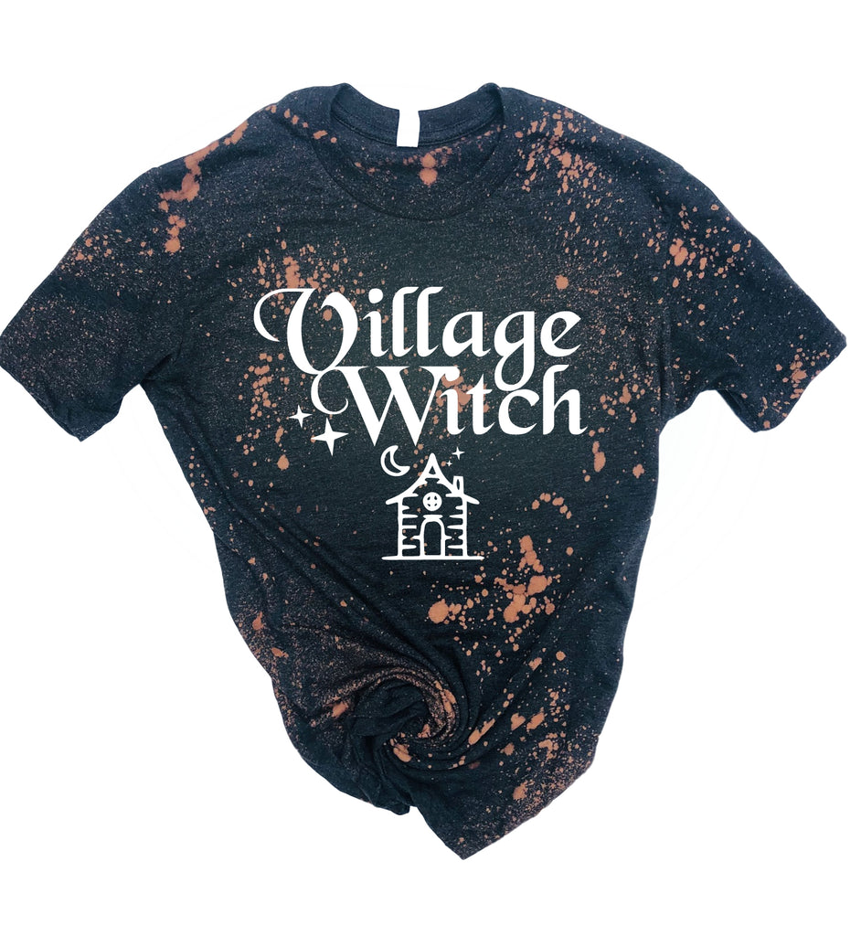 Village Witch Shirt | Bleached Tee | Unisex Crew freeshipping - BirchBearCo