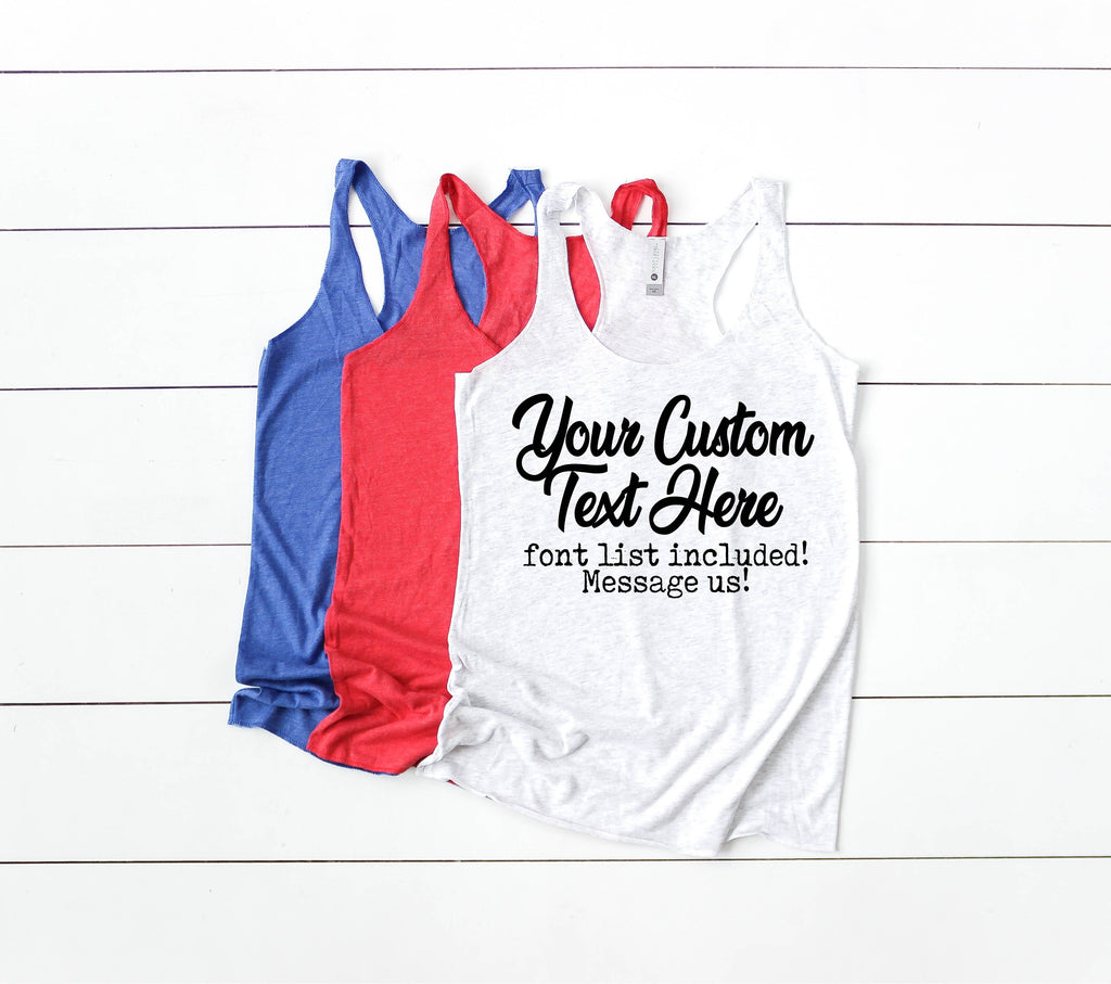 Custom Women's Fitting Racer Tank Shirt freeshipping - BirchBearCo