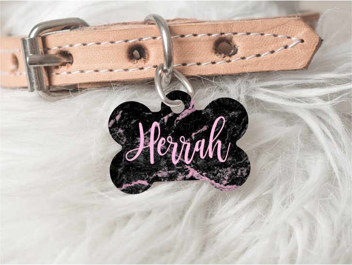 Pink Marble Personalized Pet Tag 23 freeshipping - BirchBearCo