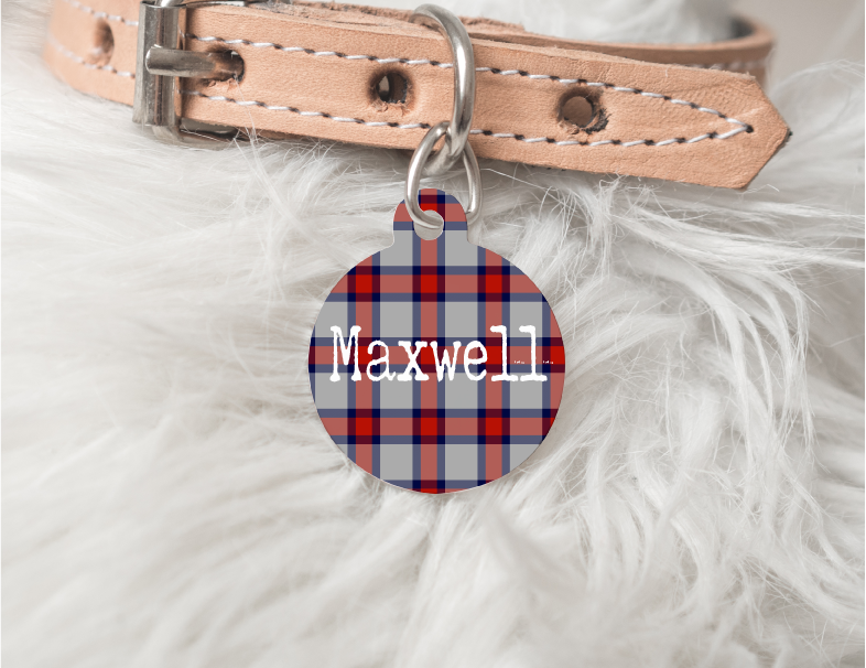 Red Plaid Personalized Pet Tag 24 freeshipping - BirchBearCo