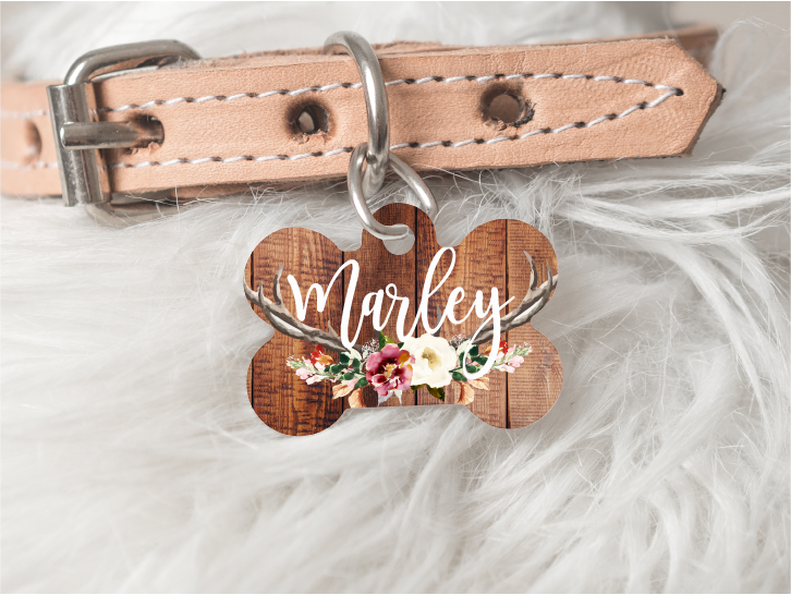 Floral Personalized Pet Tag 33 freeshipping - BirchBearCo