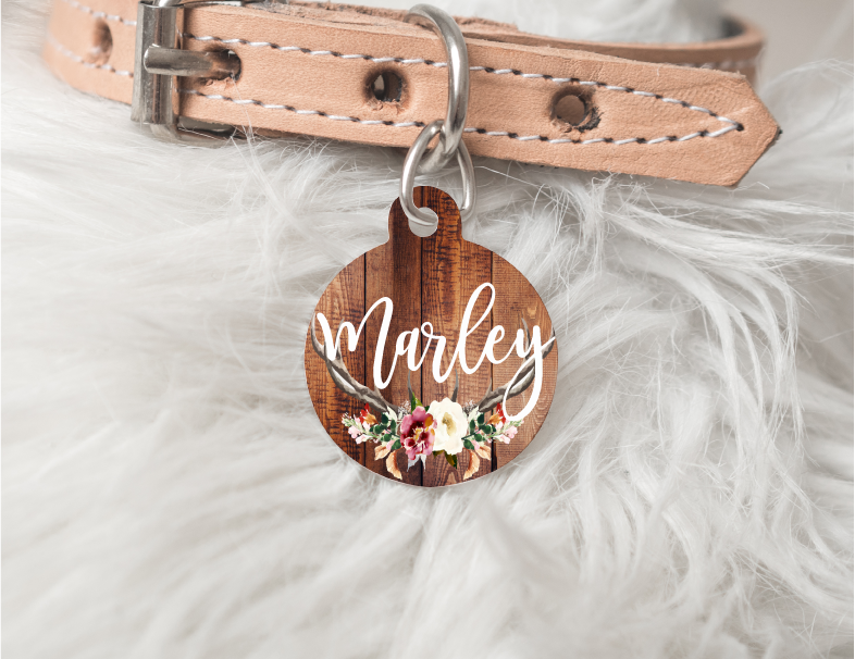 Floral Personalized Pet Tag 33 freeshipping - BirchBearCo