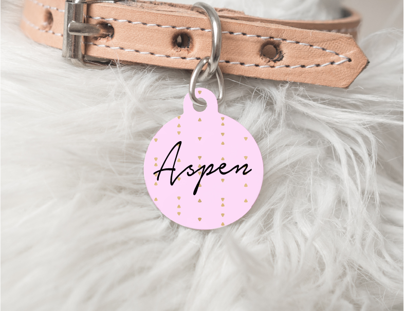 Pink with Gold Dog Personalized Pet Tag 56 freeshipping - BirchBearCo