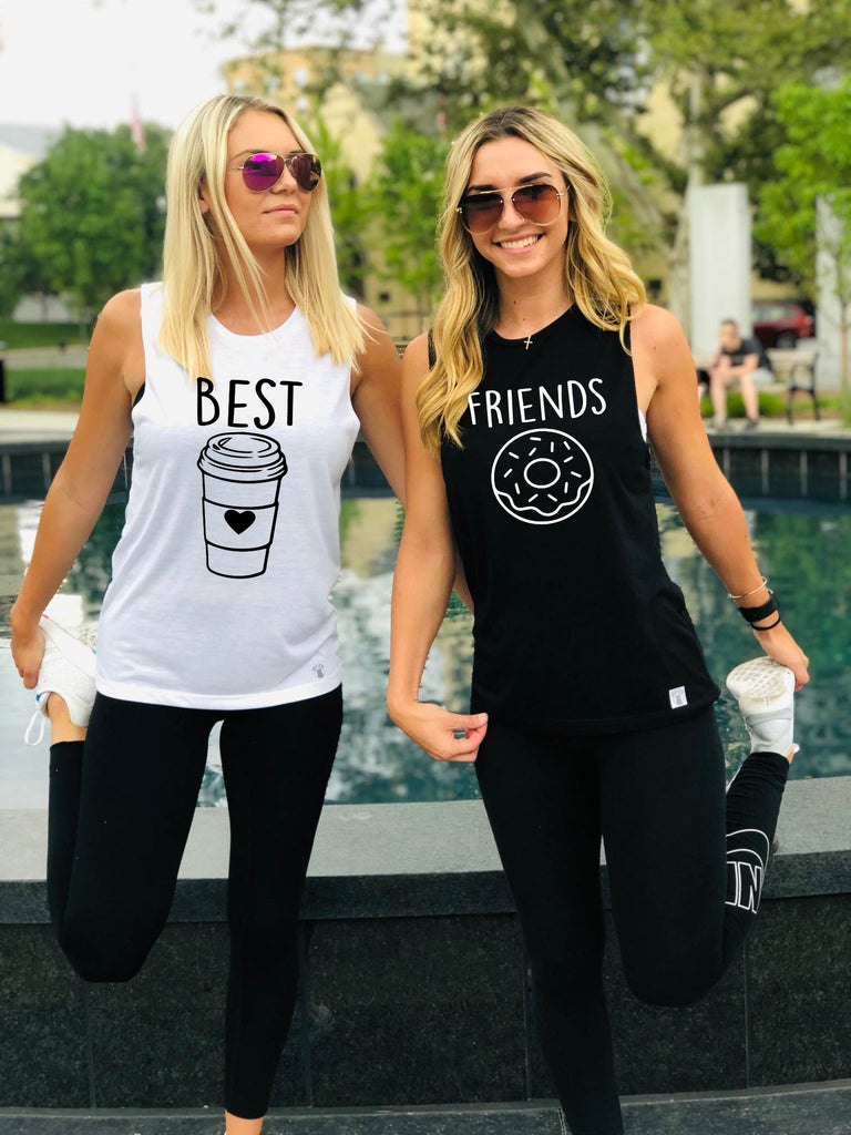 Best Friend Shirt Coffee And Donuts Workout Shirt freeshipping - BirchBearCo