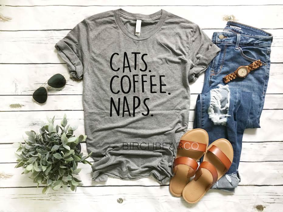 Cats Coffee Naps Shirt freeshipping - BirchBearCo