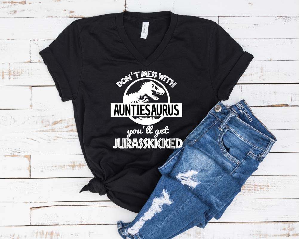 Dont Mess With Auntie Saurus Shirt freeshipping - BirchBearCo