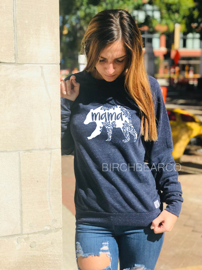 Mama Bear Floral Sweatshirt freeshipping - BirchBearCo