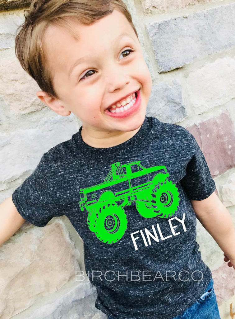 Custom Name Monster Truck Birthday Shirt Shirt freeshipping - BirchBearCo