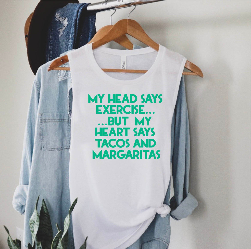 My Head Says Exercise Workout Tank | Womens Yoga Tank freeshipping - BirchBearCo