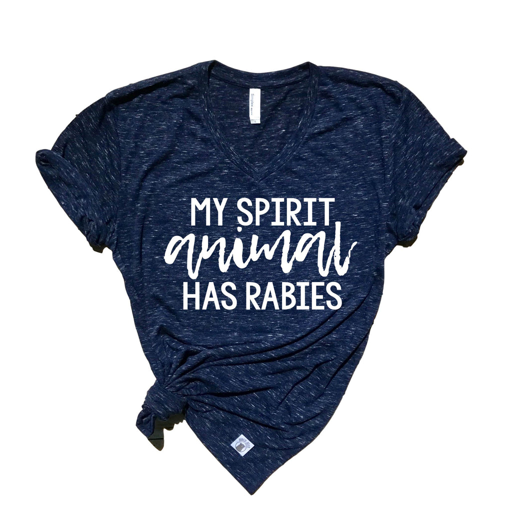 My Spirit Animal Has Rabies | Unisex V Neck freeshipping - BirchBearCo