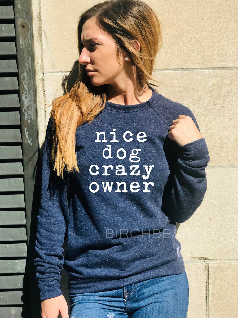Nice Dog Crazy Owner Sweatshirt - Dog Sweatshirt freeshipping - BirchBearCo