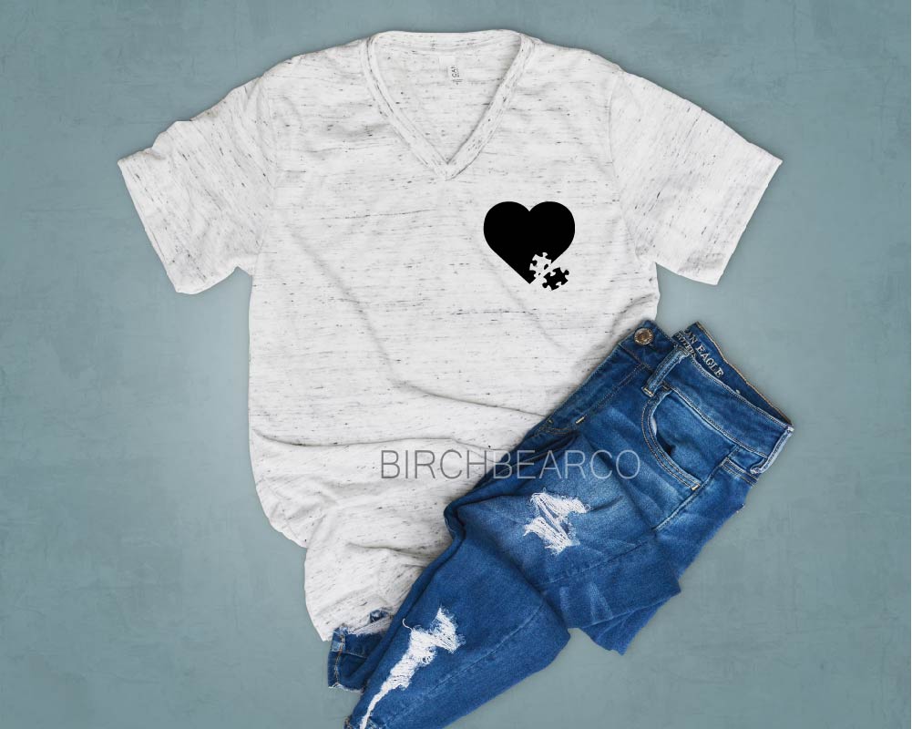 Heart Puzzle Piece Awareness Shirt freeshipping - BirchBearCo