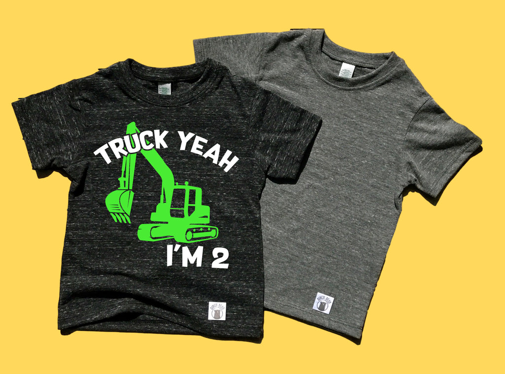 Truck Yeah Excavator Birthday Shirt | Kids Birthday Shirt freeshipping - BirchBearCo