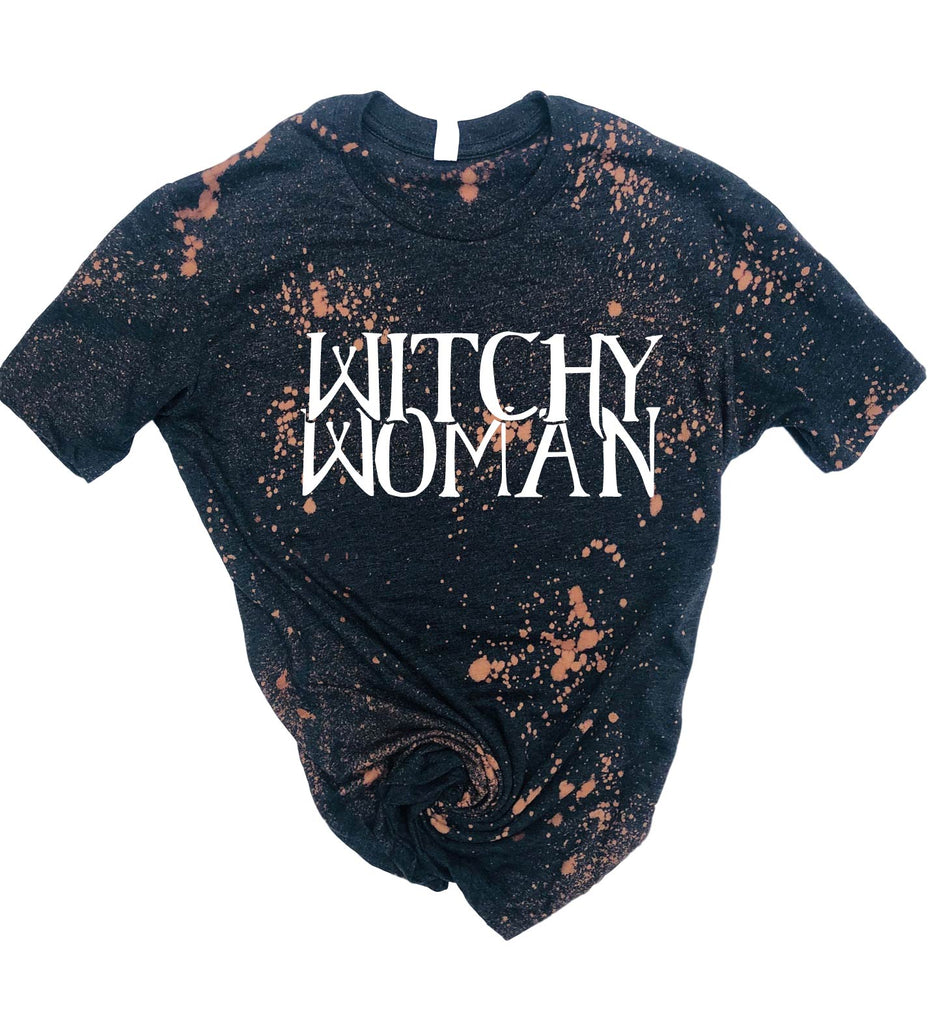 Witchy Woman Shirt | Halloween Bleached Tee | Unisex Crew freeshipping - BirchBearCo