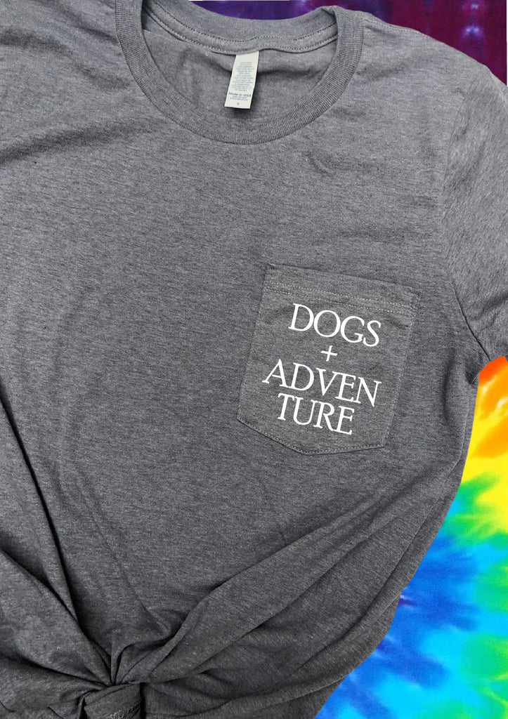 Dogs And Adventure Shirt | Pocket Print Shirt | Unisex Crew freeshipping - BirchBearCo