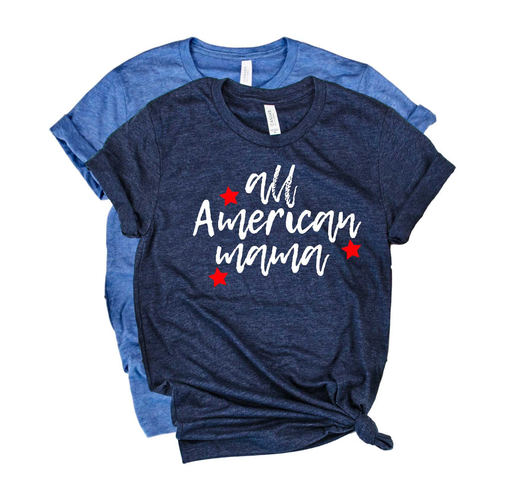 All American Mama Shirt | 4th Of July Shirt | July 4th Unisex Crew freeshipping - BirchBearCo