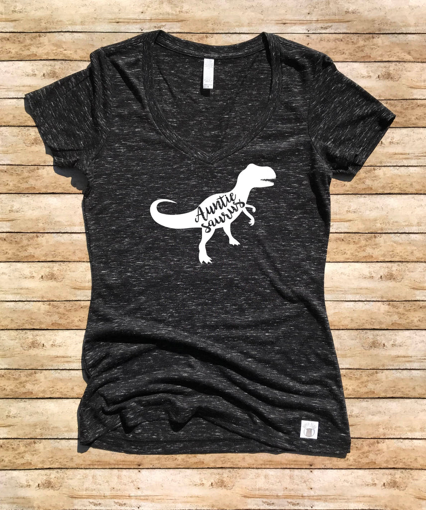 Women's Form Fitting V-Neck Auntiesaurus freeshipping - BirchBearCo