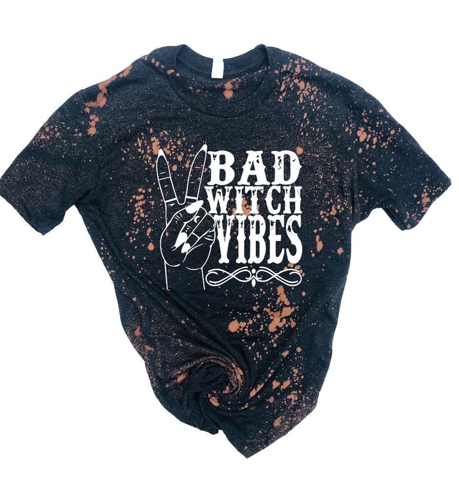 Bad Witch Vibes Shirt | Halloween Bleached Tee | Unisex Crew freeshipping - BirchBearCo