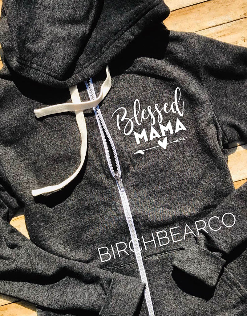 Blessed Mama Hoodie - Blessed Mama Sweatshirt - Funny Sweatshirt - Women's Hoodie - Funny Hoodie - Mom Shirt freeshipping - BirchBearCo