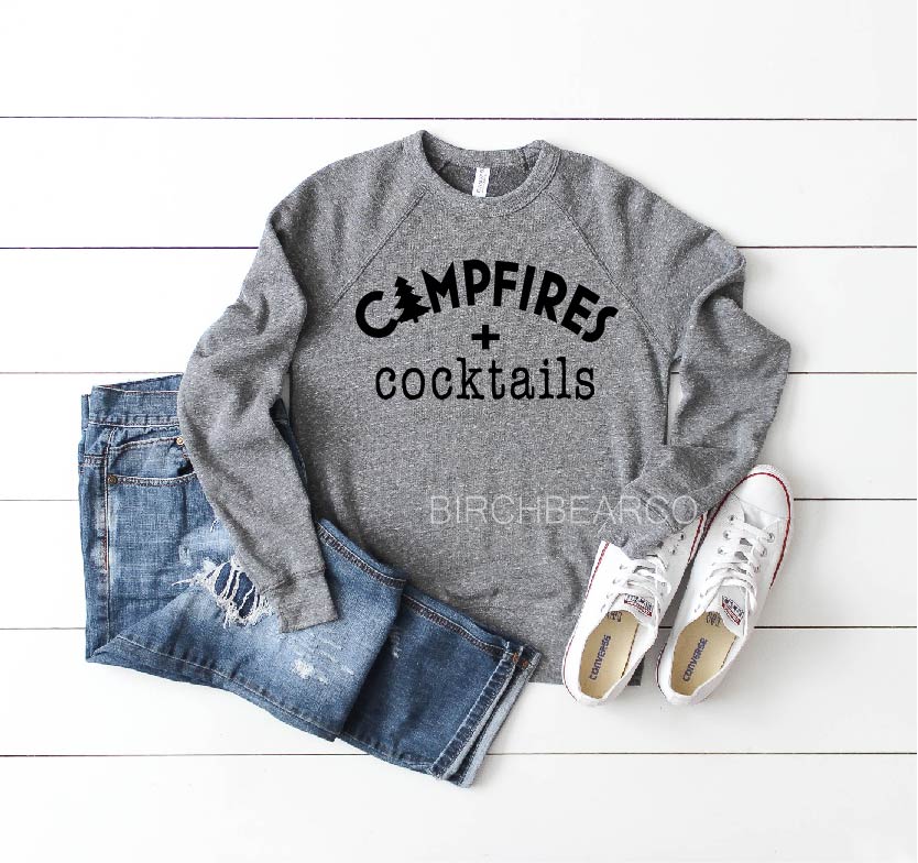 Campfires and Cocktails Sweatshirt freeshipping - BirchBearCo