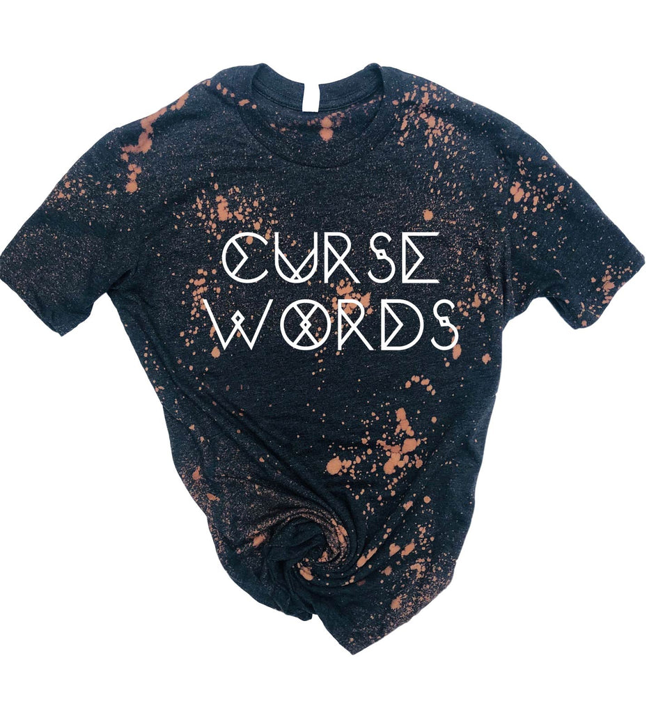 Curse Words Shirt | Halloween Bleached Tee | Unisex Crew freeshipping - BirchBearCo