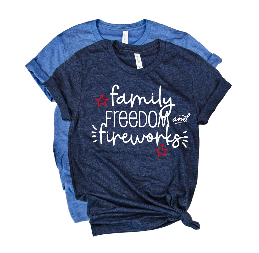 Family Freedom Fireworks Shirt | 4th Of July Shirt | July 4th Unisex Crew freeshipping - BirchBearCo