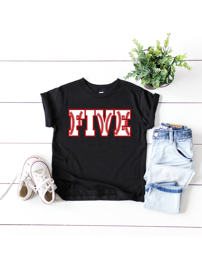 Five Baseball Birthday Shirt | Childrens Unisex freeshipping - BirchBearCo