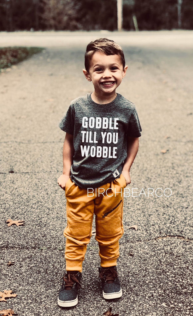 Gobble Till You Wobble | Kids Thanksgiving Shirt freeshipping - BirchBearCo