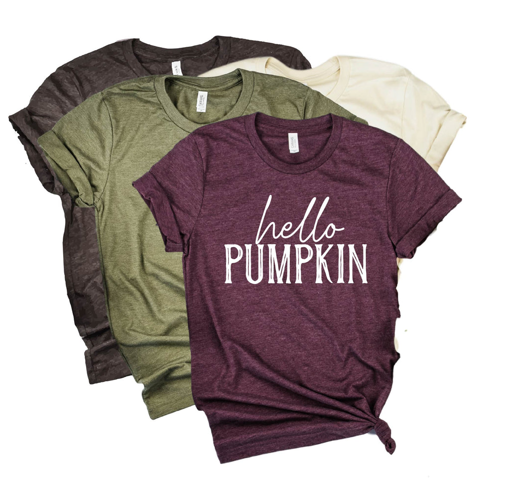 Hello Pumpkin Shirt | Fall Shirt | Unisex Crew freeshipping - BirchBearCo