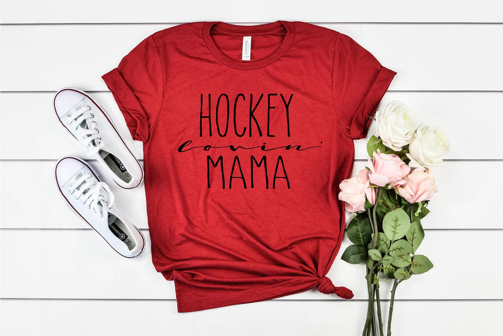 Hockey Lovin' Mama Shirt| Hocket Mom Shirt | Unisex Crew freeshipping - BirchBearCo
