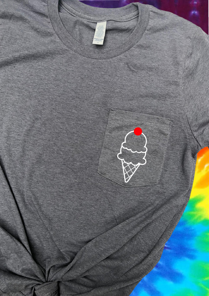 Cherry On Top Shirt | Summer Pocket Print Shirt | Unisex Crew freeshipping - BirchBearCo