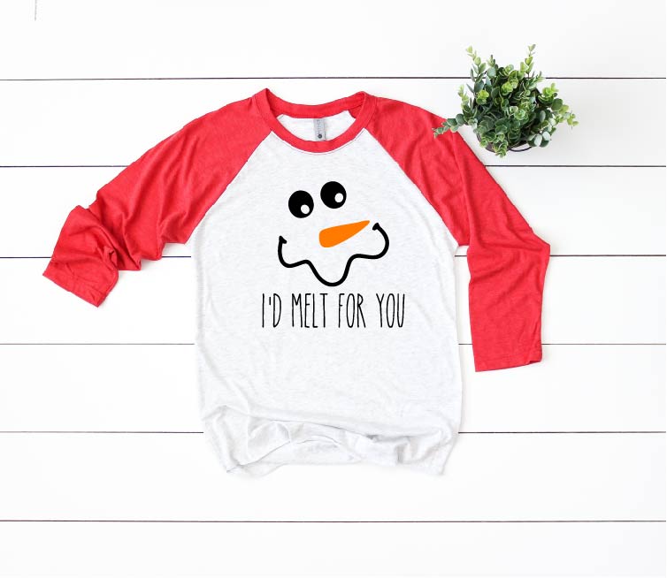 I'd Melt For You Christmas Raglan | Unisex Raglan freeshipping - BirchBearCo